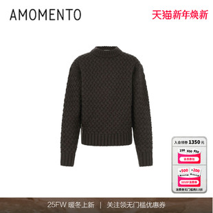 CABLE DIAGONAL 25FW PULLOVER25新斜纹麻花针织套头衫 AMOMENTO