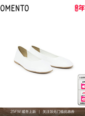 [AMOMENTO]  25PS Women'S Rounded Flats 2025新款平底浅口鞋女