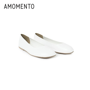 [AMOMENTO] 25SS Rounded Flats 25新款休闲平底皮鞋男夏薄款百搭