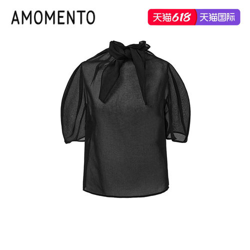Amomento2025新款网纱透视短袖