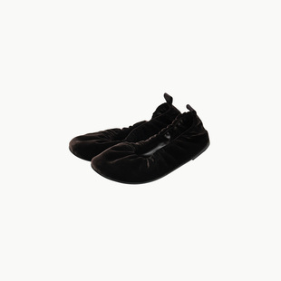 SHIRRING 24FW VELVET FLATS 褶皱天鹅绒平底鞋 新款 AMOMENTO