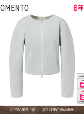 [AMOMENTO]  25PS Rounded Zip-Up Cardigan 针织开衫外套马蹄袖