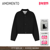 AMOMENTO 羊毛短款 25FW CROP 25新款 WOOL JACKET 夹克极简时尚