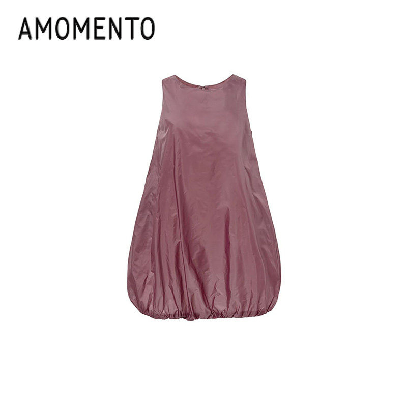 Amomento2025新款无袖蓬蓬连衣裙										