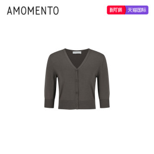 NECK 开衫 AMOMENTO 潮 羊毛V领短款 26PS 26早春新款 CARDIGAN