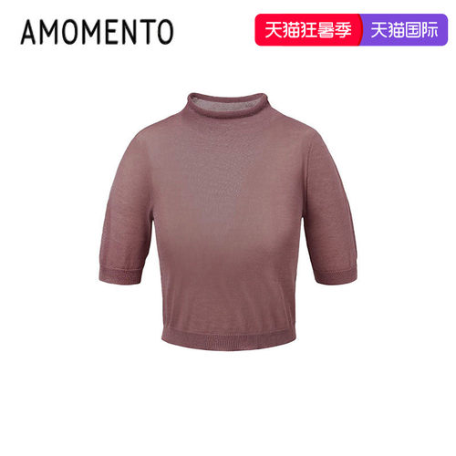 AMOMENTO2025新款时尚高领针织衫