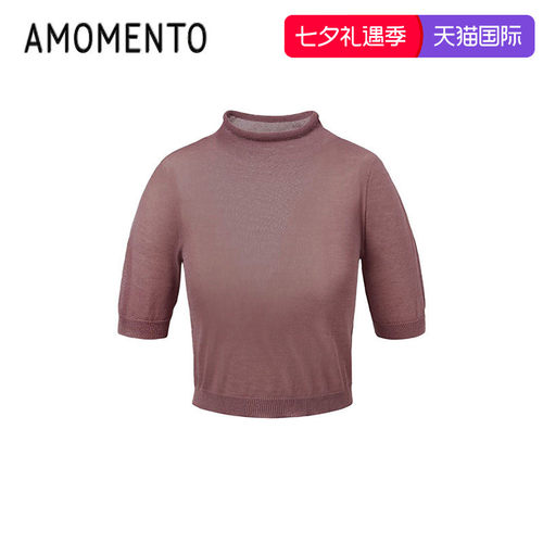 AMOMENTO2025新款时尚高领针织衫