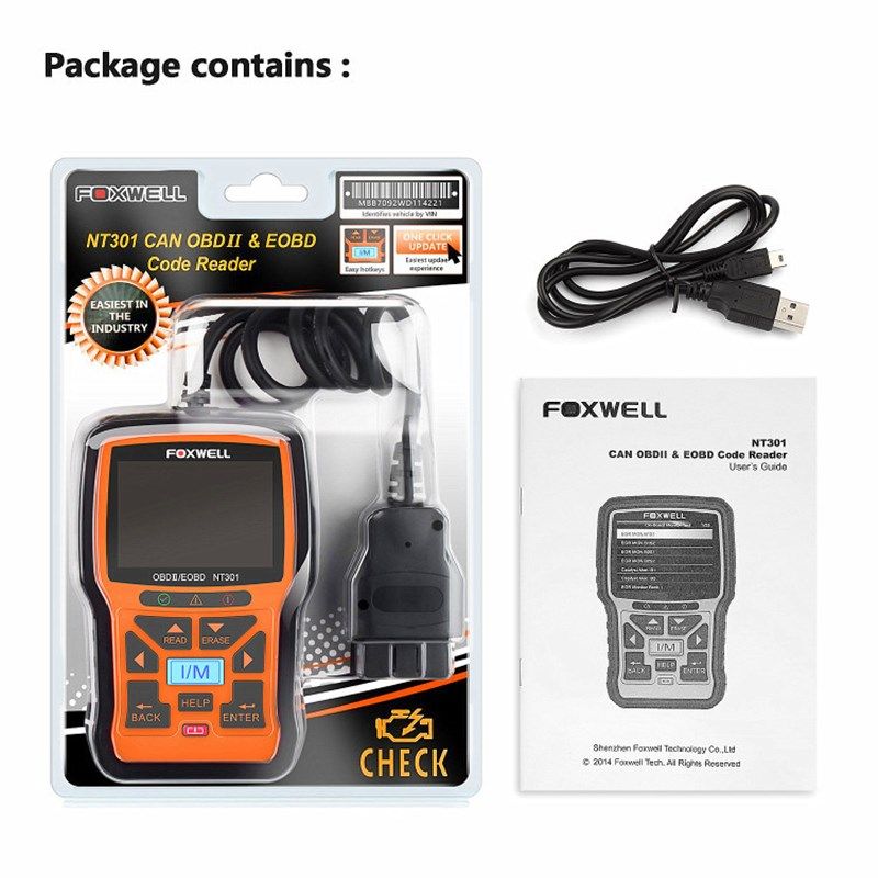 Foxwell NT301 CAN OBDII/EOBD Reader obdii汽车故障诊断仪