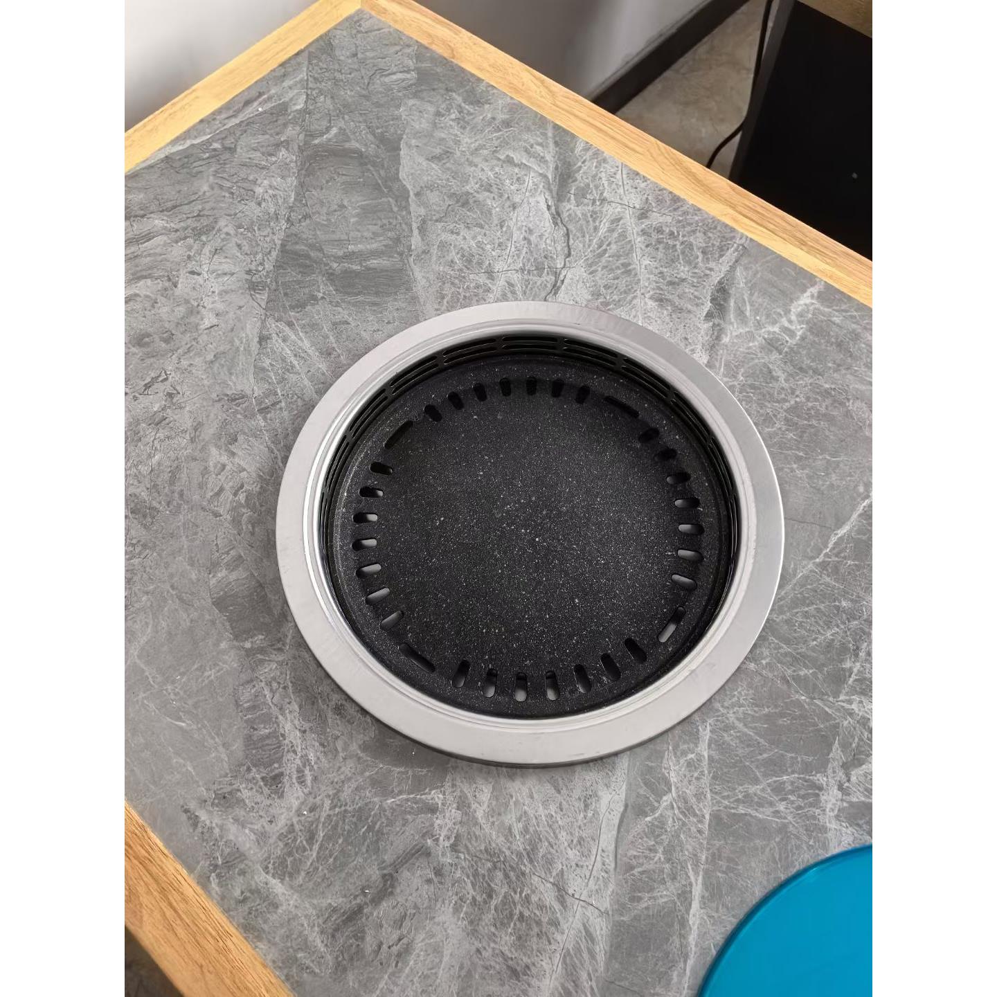无烟烧烤炉家用电烤炉圆形烤肉炉商用无烟电烤盘嵌入式大功率烤炉