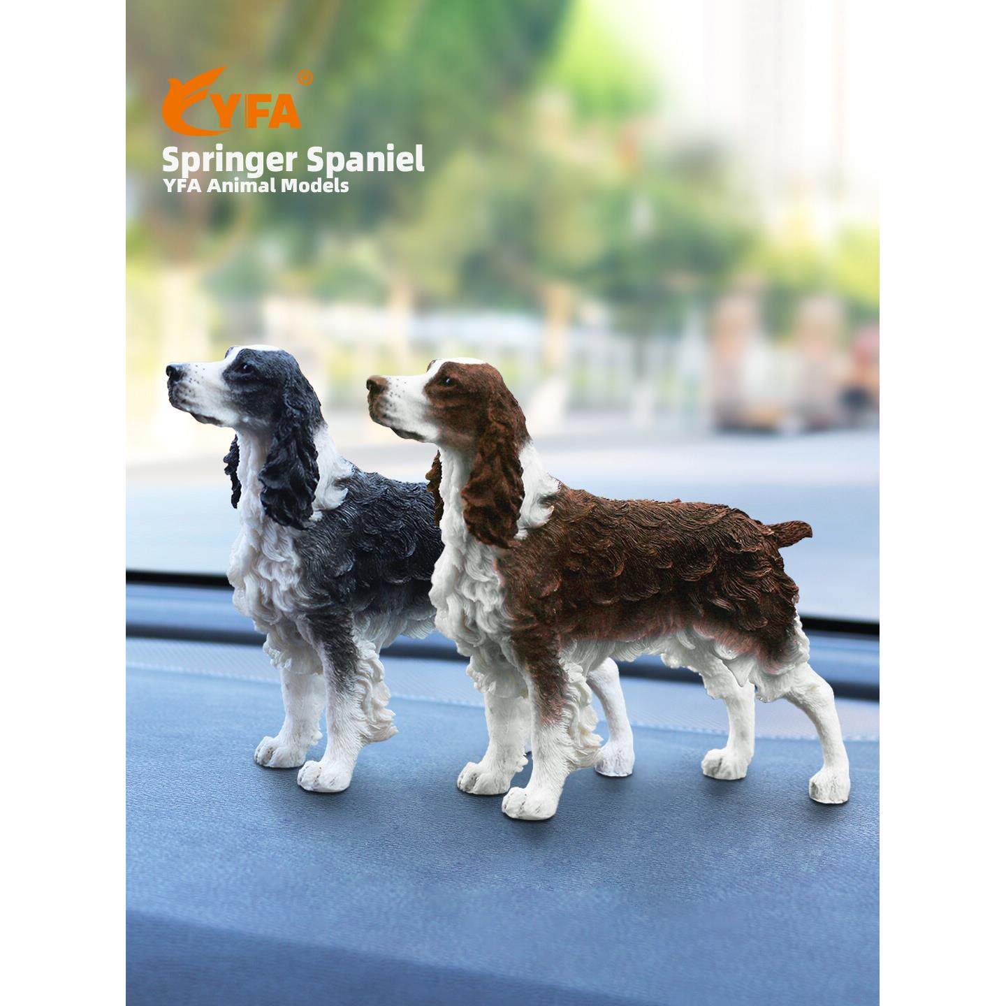 jijimei Yfa厂直销施普林格猎犬模型人造动物汽车摆件与士兵装饰