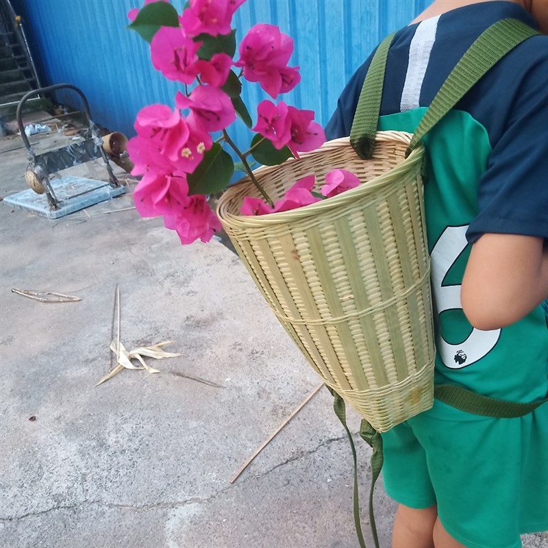 竹制品竹篓精编背篼家用收纳采茶表演采摘茶篓菜背篓鱼篓篮筐