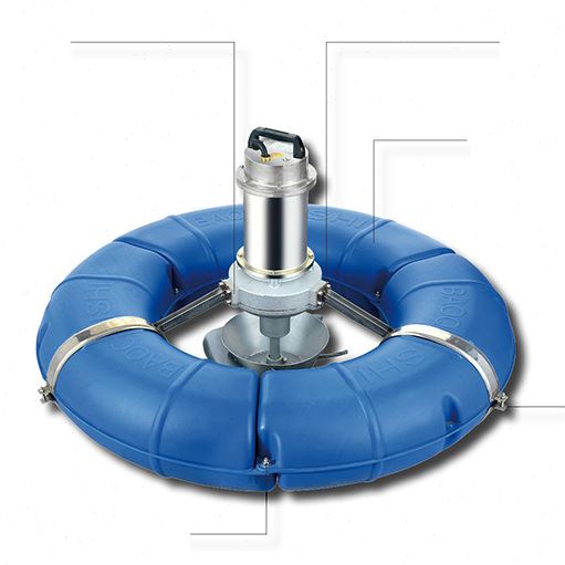 不锈钢涌浪曝气式氧机微孔浮水式制氧泵造流河道污水处理鱼虾塘