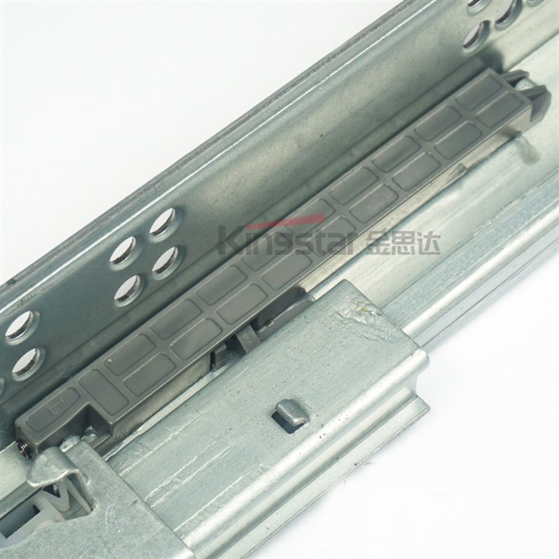 加厚三节托底抽屉滑轨免拉手反弹隐藏轨道橱柜衣柜导轨家具五金