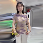 气质小衫 中老年妈妈夏装 上衣宽松显瘦遮肚短款 旗袍衫 短袖 国风衬衫