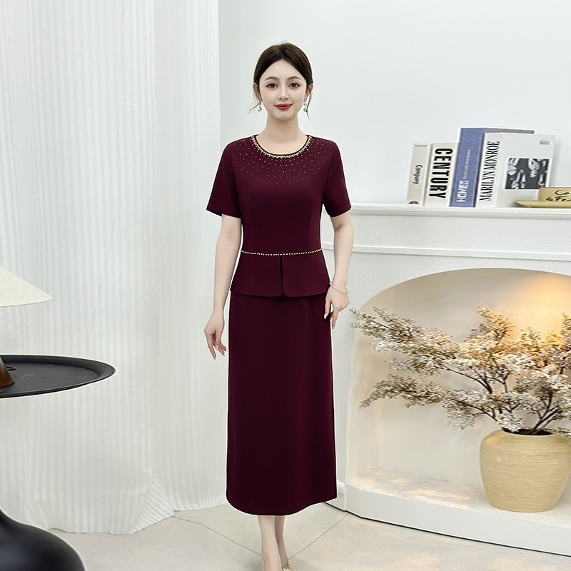 喜婆婆婚宴敬酒服短袖连衣裙礼服图片