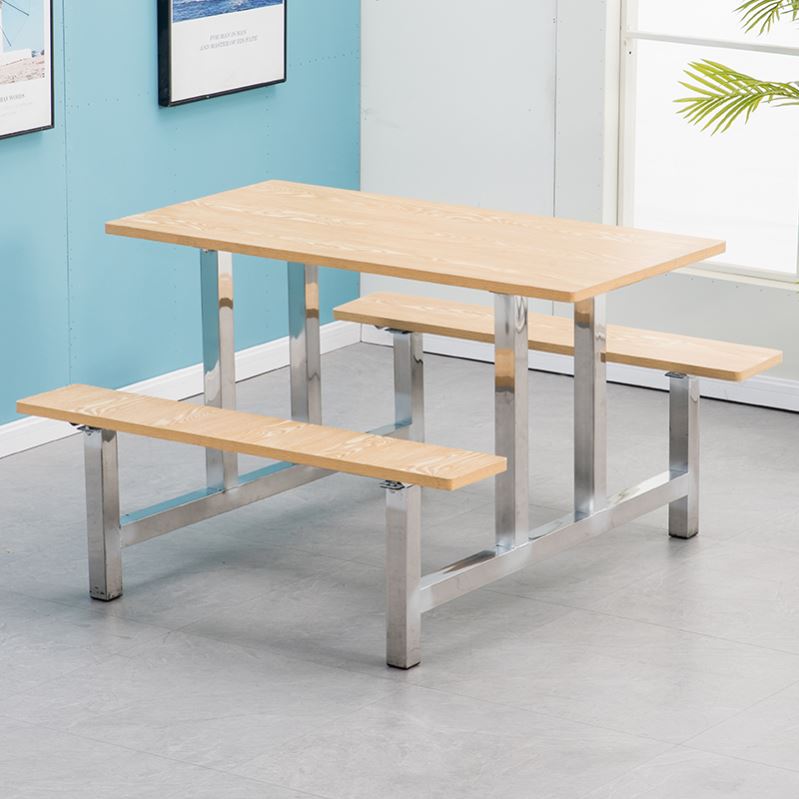 饭堂工厂468连身餐桌椅公司餐桌椅快餐桌学校不锈钢食堂组合