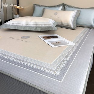 冰丝席凉席裸睡床笠三件套可折叠空调席子新款 轻奢风夏季 床上用品