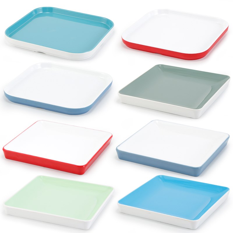 密胺四方盘仿瓷蛋糕平盘正方形盘子西餐牛排餐盘点心盘寿司盘商用