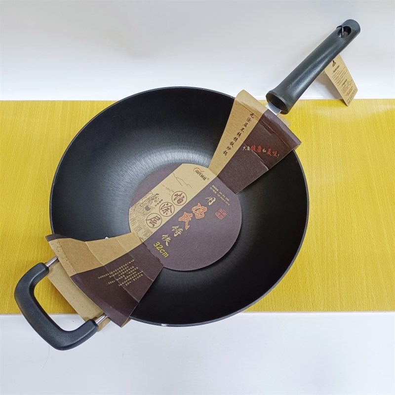 冯氏铸铁炒锅不生锈无涂层炒菜锅老式铁锅燃气灶家用电磁炉加厚