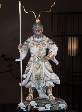汉白玉孙悟空斗战胜佛家居摆件