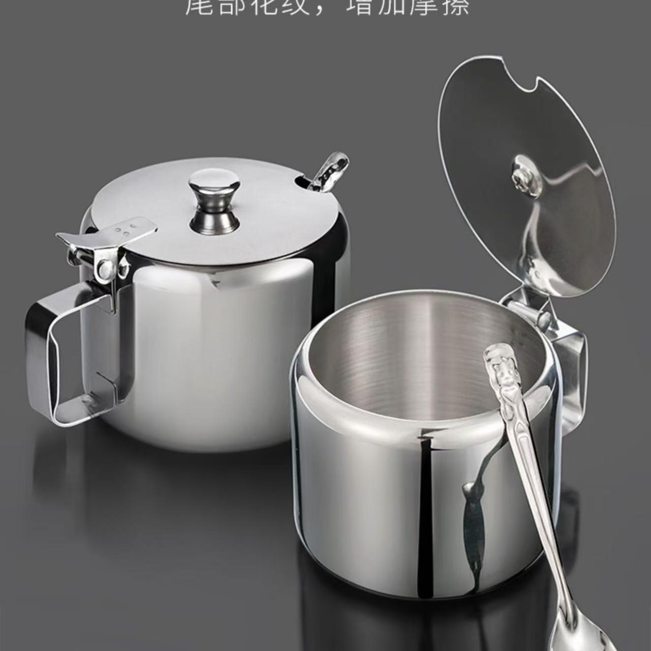 不锈钢调味罐连盖糖盅 餐厅辣椒油罐多用罐商用