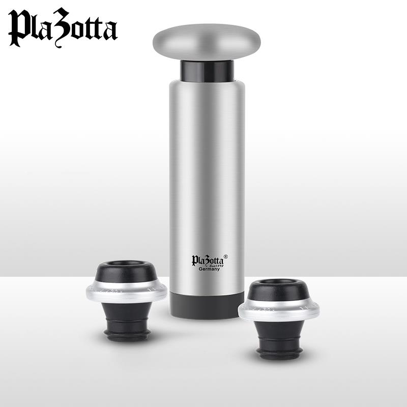 德国plazotta红酒抽真空塞一泵2塞保鲜红酒套装葡萄酒瓶硅胶塞