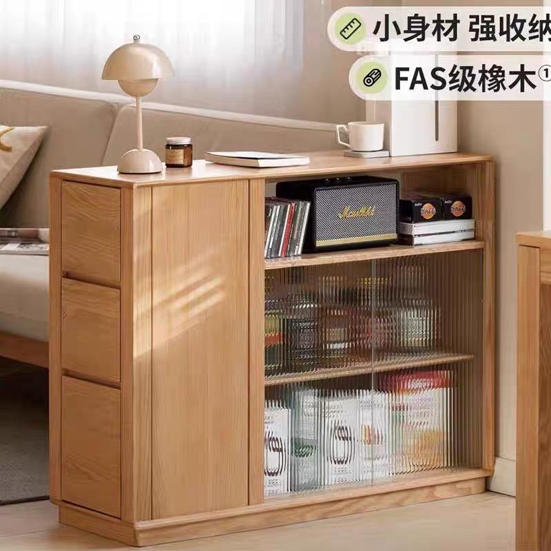 实木餐边柜现代简约红橡木玄关门厅隔断储物柜茶水柜北欧客厅柜子