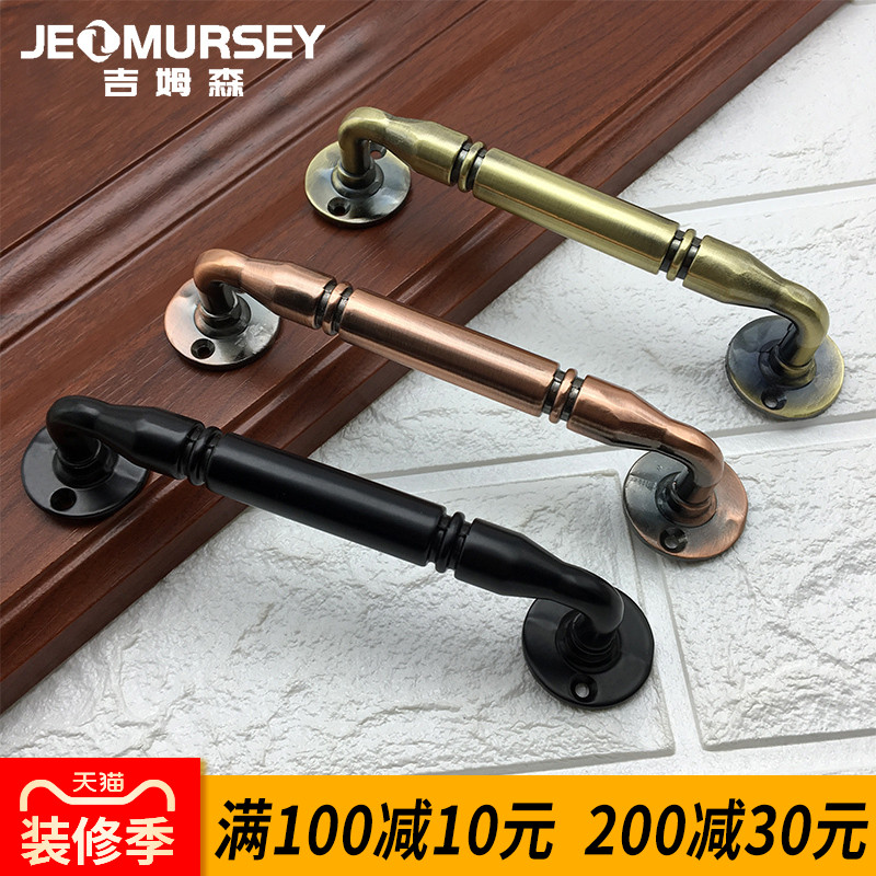 欧式仿古铜明装拉手大门房门木门对开门拉O手大门拉手移门把手