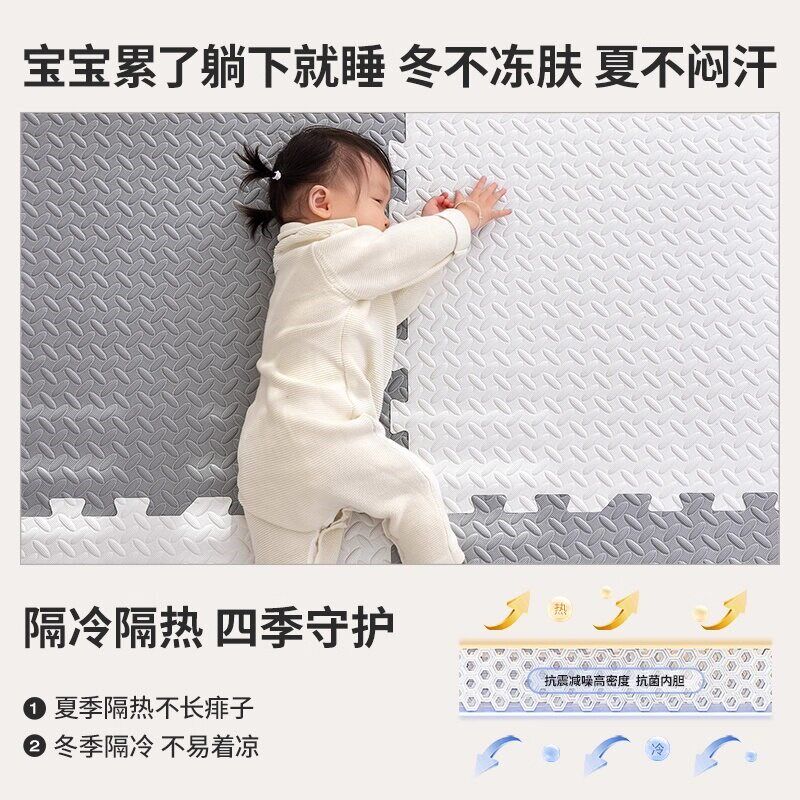 爬爬垫婴儿加厚家用无甲醛爬行垫儿童泡沫铺地拼接地垫a类母婴级 - 实物图