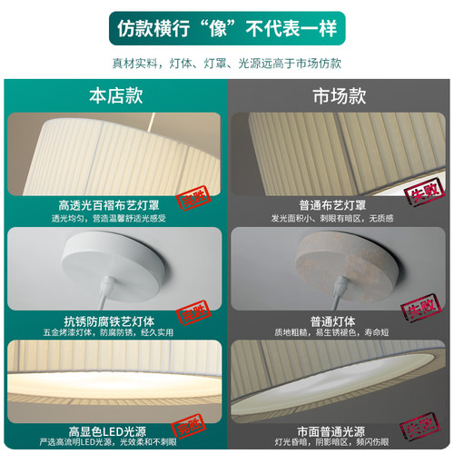 卧室灯百褶灯具现代极简约北欧创意温馨主卧灯餐厅客厅吊灯194F