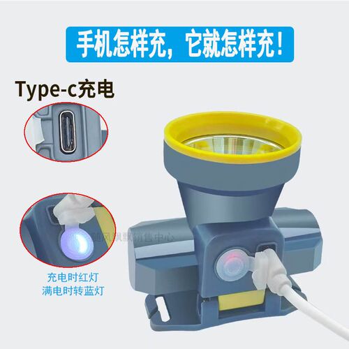 头灯强光超亮头戴式Tyhe_c充电插口USB手电筒锂电钓鱼矿灯长续航
