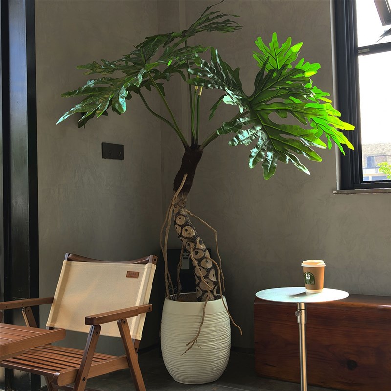 彷真绿植室内大型龟背竹假树高端轻奢办公服装假植物落地盆栽摆件
