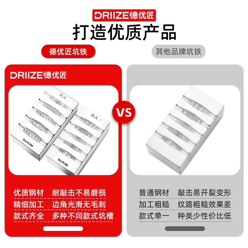 戒指耳环坑铁钢槽金银首饰指环加工福气花纹星芒制作钢模打金工具