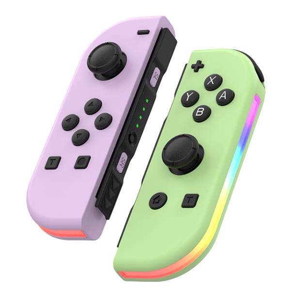 开关手柄左右游戏控制器彩色Rgb灯光效果唤醒无线5.2蓝牙振动体感