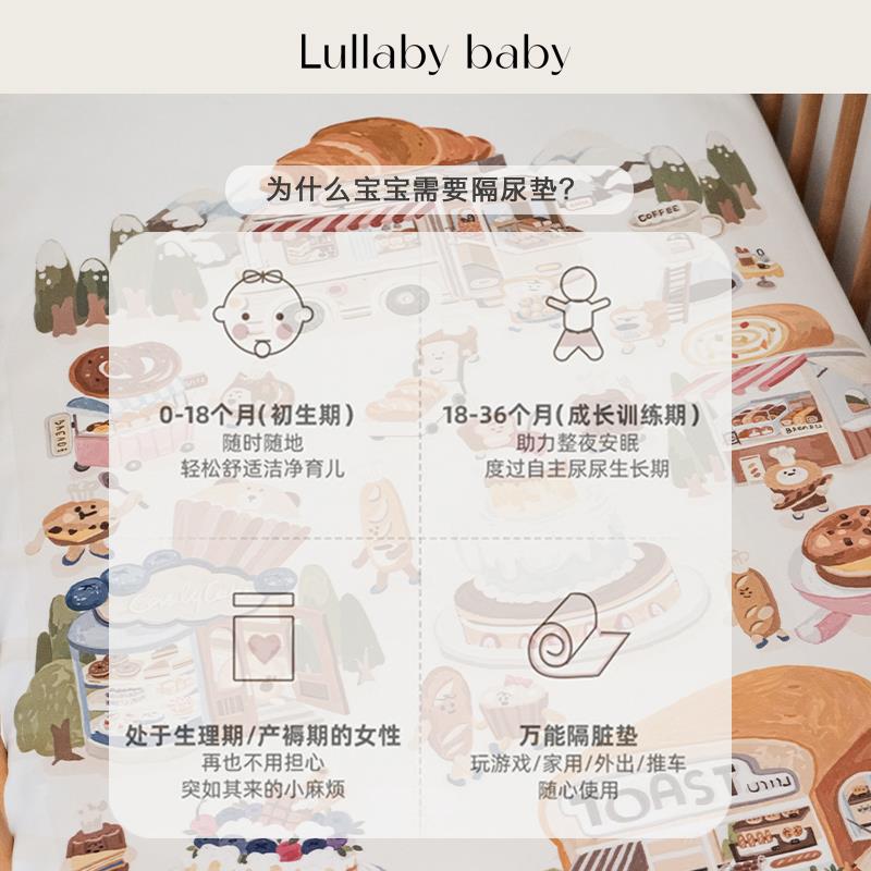 微瑕不换退!lullabybaby婴儿隔尿垫防水可水洗宝宝隔尿垫
