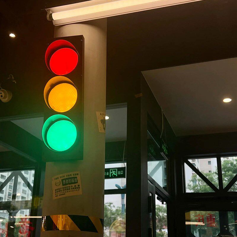 创意工业风装饰氛围红绿灯奶茶店理发咖啡店发廊门口走廊墙壁灯