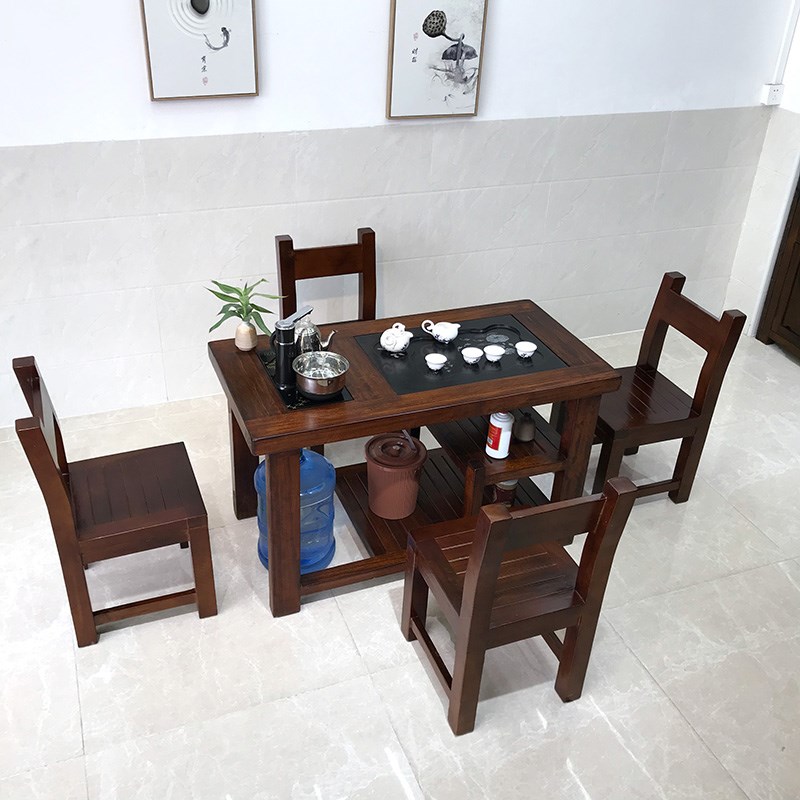 阳台茶桌椅组合迷你茶桌家用小茶台实木茶桌办公室茶桌小型泡茶桌