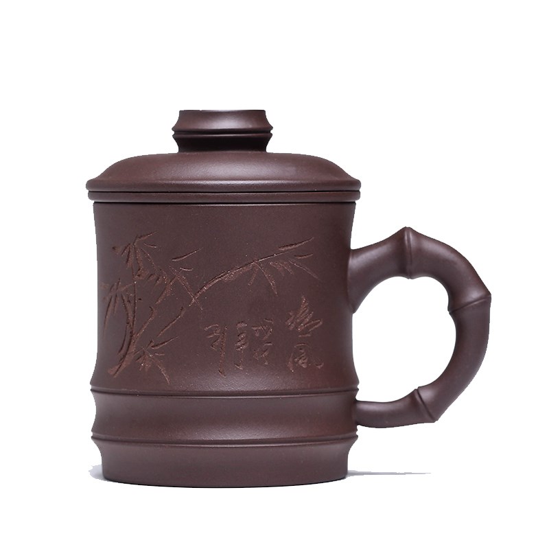 宜兴紫砂杯茶杯带盖过滤内胆非陶瓷手工办公室功夫茶具纯泡茶杯子