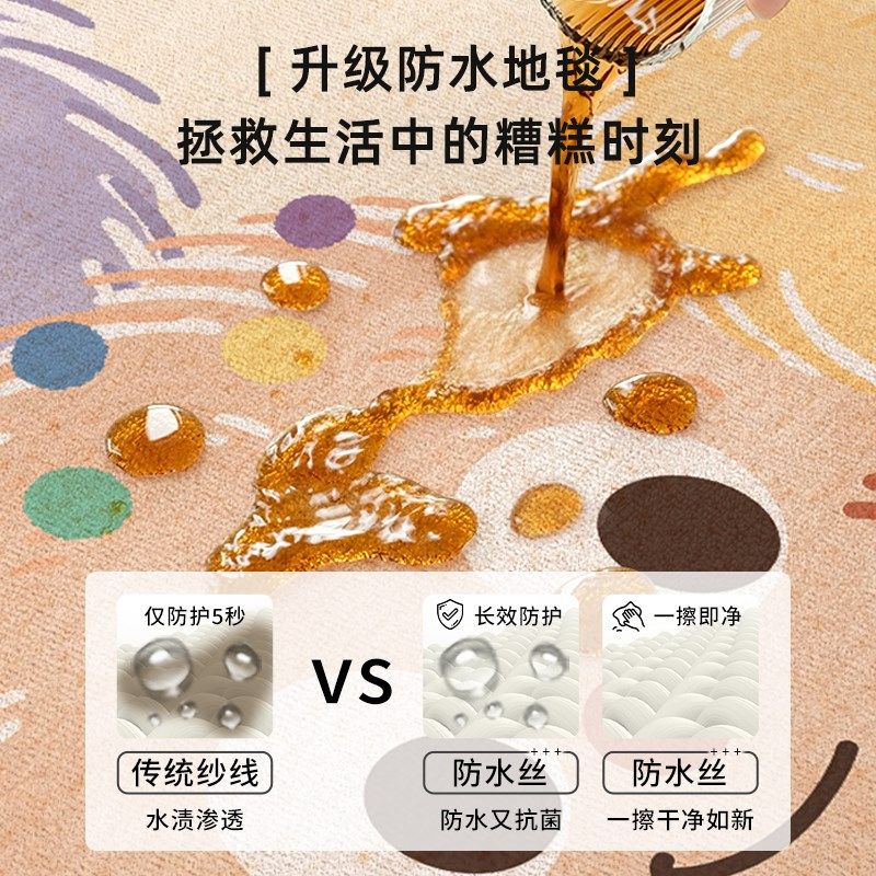 卡通地毯客厅儿童房爬行垫子四季通用卧室玩耍休闲区免洗可擦地垫