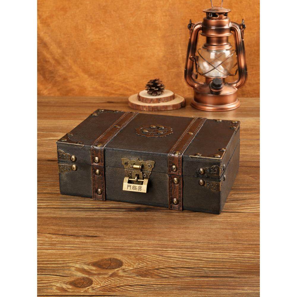 复古收纳盒仿古储物盒带锁木质收纳箱子密码首饰盒小木盒子百宝箱,收纳整理,桌面收纳盒,淘宝优惠券,粉丝福利购,淘宝优惠卷