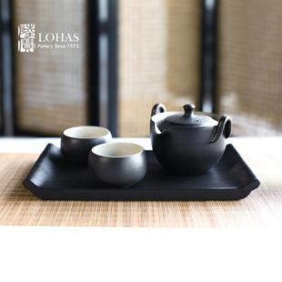 轻奢小套家用客厅泡茶杯一壶两杯礼盒装 陆宝陶瓷陶然盖碗茶具套装