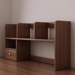 实木桌面书架置物架书桌学生收纳层架飘窗储物柜子桌上儿童书柜多