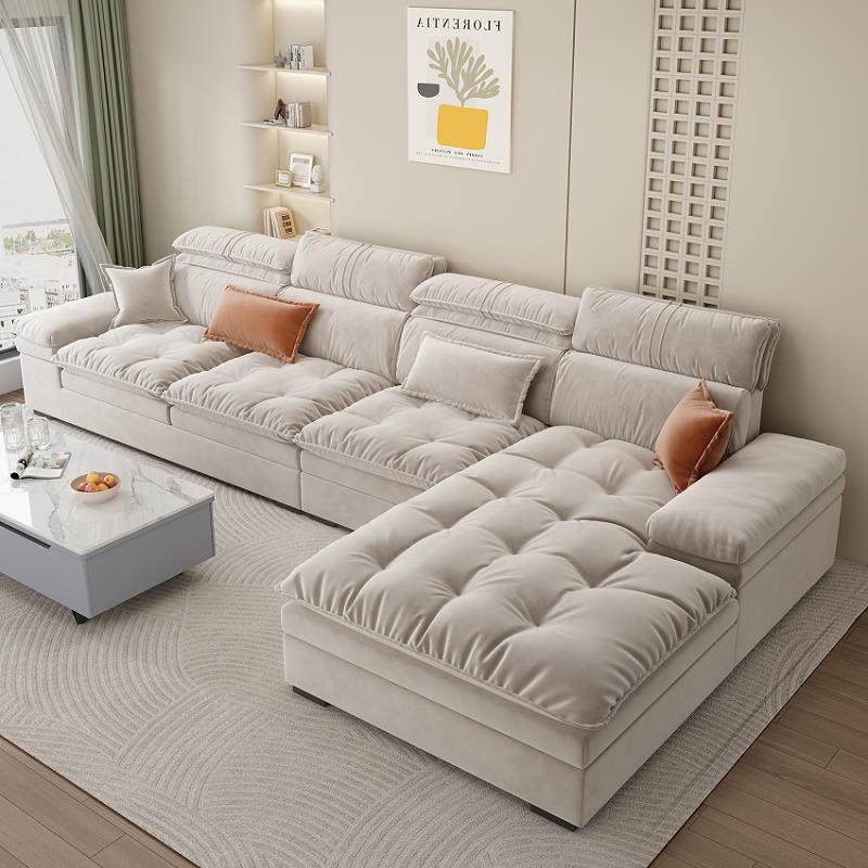 意式极简科技布沙发现代简约轻奢客厅北欧小户型免洗乳胶布艺沙发
