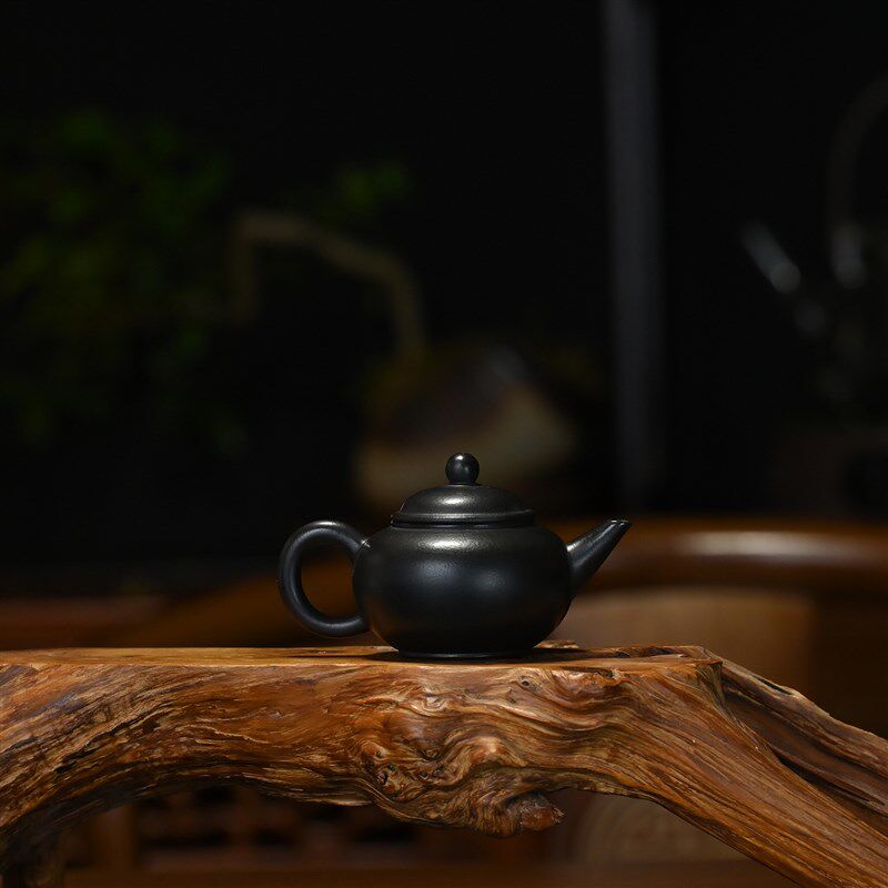 宜兴紫砂壶原矿朱砂盖灰横壶全手工小品自用功夫茶具茶壶100ml
