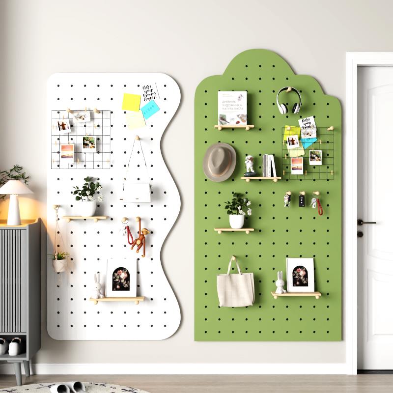 洞洞板云朵挂板置物架波浪墙板入户玄关墙上书架幼儿园定制展示架