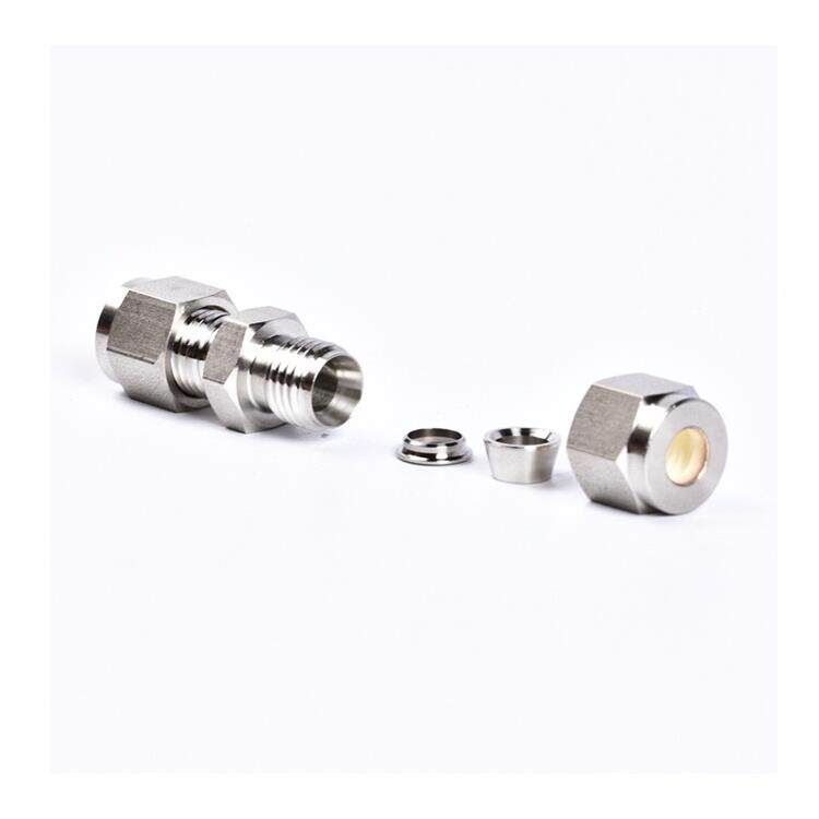 316不锈钢双套圈直通式接头英国Npt1/4直通式接头替代Swagelok/Fi