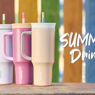 304不锈钢保温杯运动杯吸管杯保冷大容量水杯 40OZ Owala Tumbler