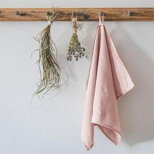 天然纯亚麻家用纯色西餐巾口布折花布厨房擦手巾擦杯布可挂式餐垫