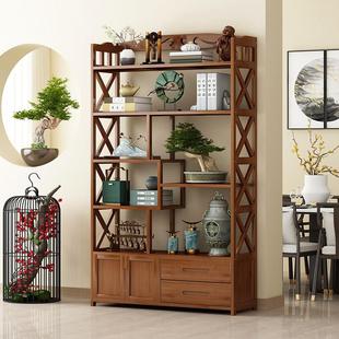 博古架实木中式展示柜置物架书架古董架子多宝阁彷古家俱茶叶茶柜