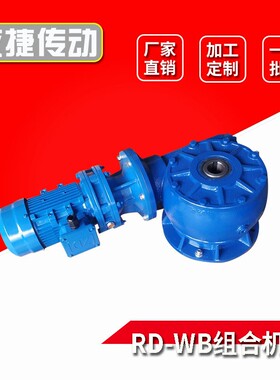 RVD125蜗轮组合摆线减速机兰色铸铁箱体蜗轮减速机圆形减速机